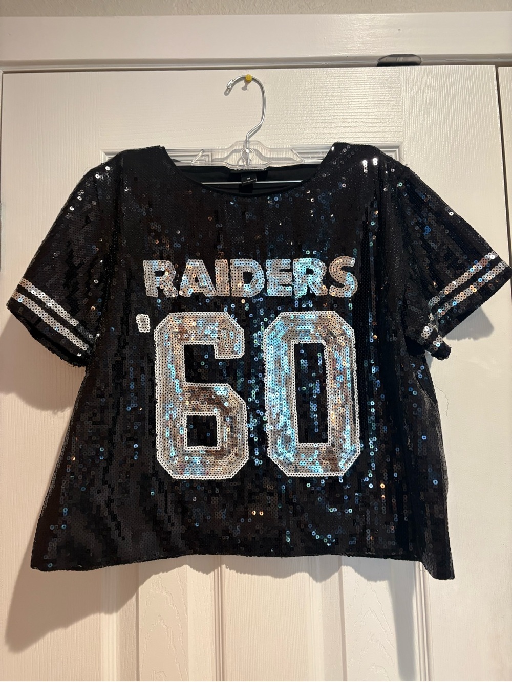 Wild Collective Raiders Women’s Sequined Football Jersey - Size M